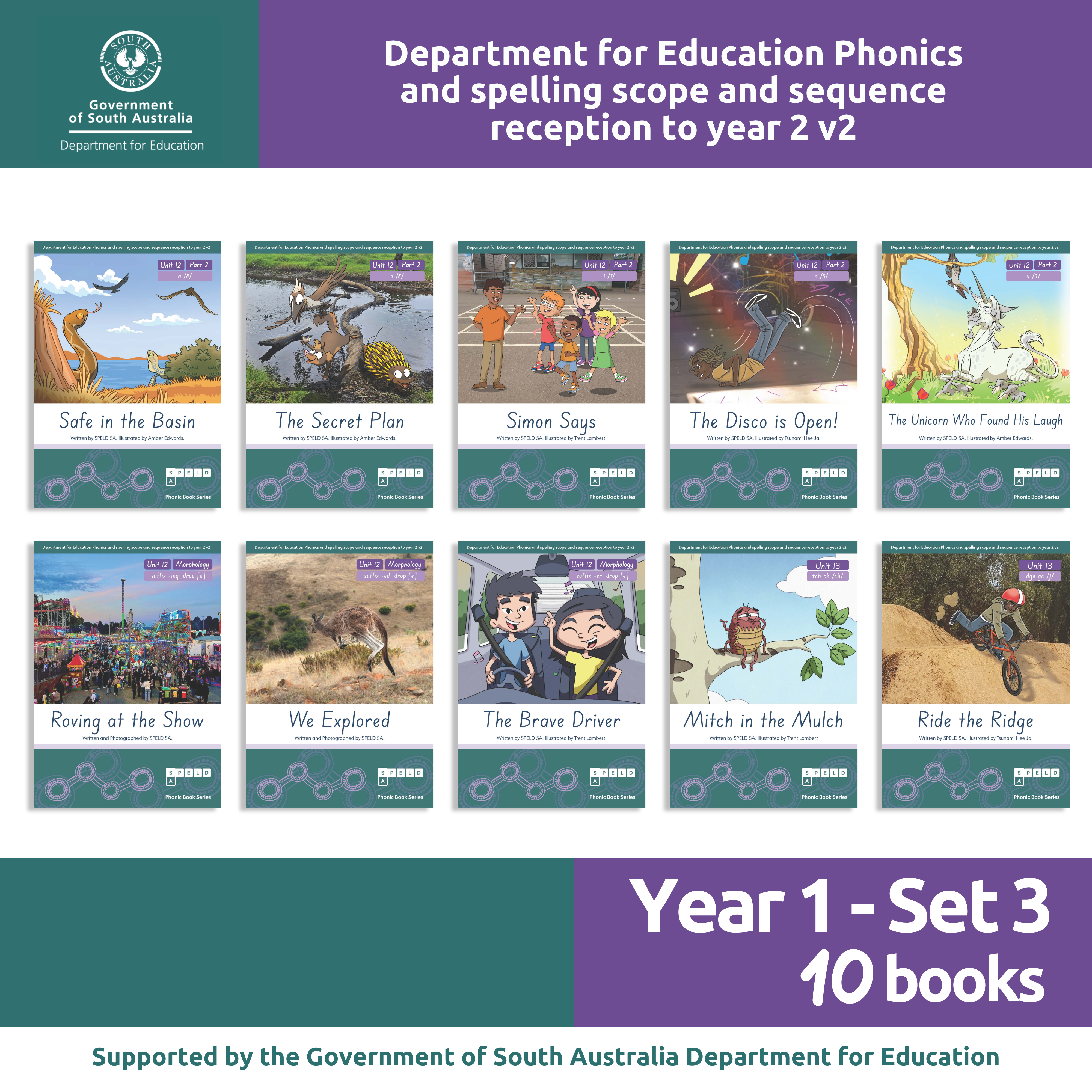 Department for Education Phonics and Spelling Scope and Sequence Decodable Books: Year 1 Set 3 (10 Titles)